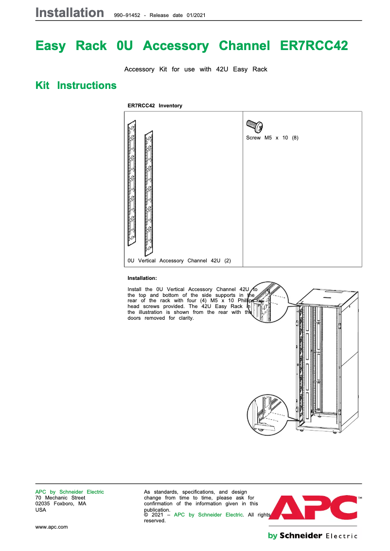 First page image of the manual for ER7RCC42