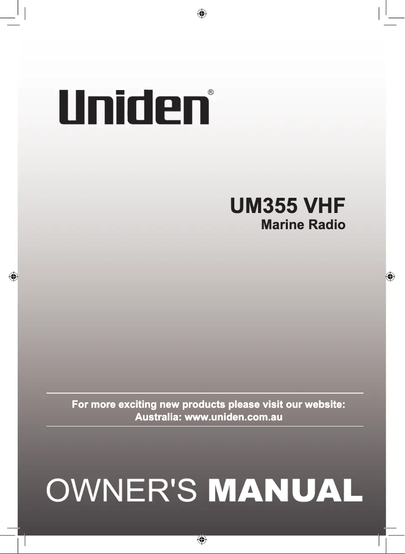 First page image of the manual for UM355 VHF