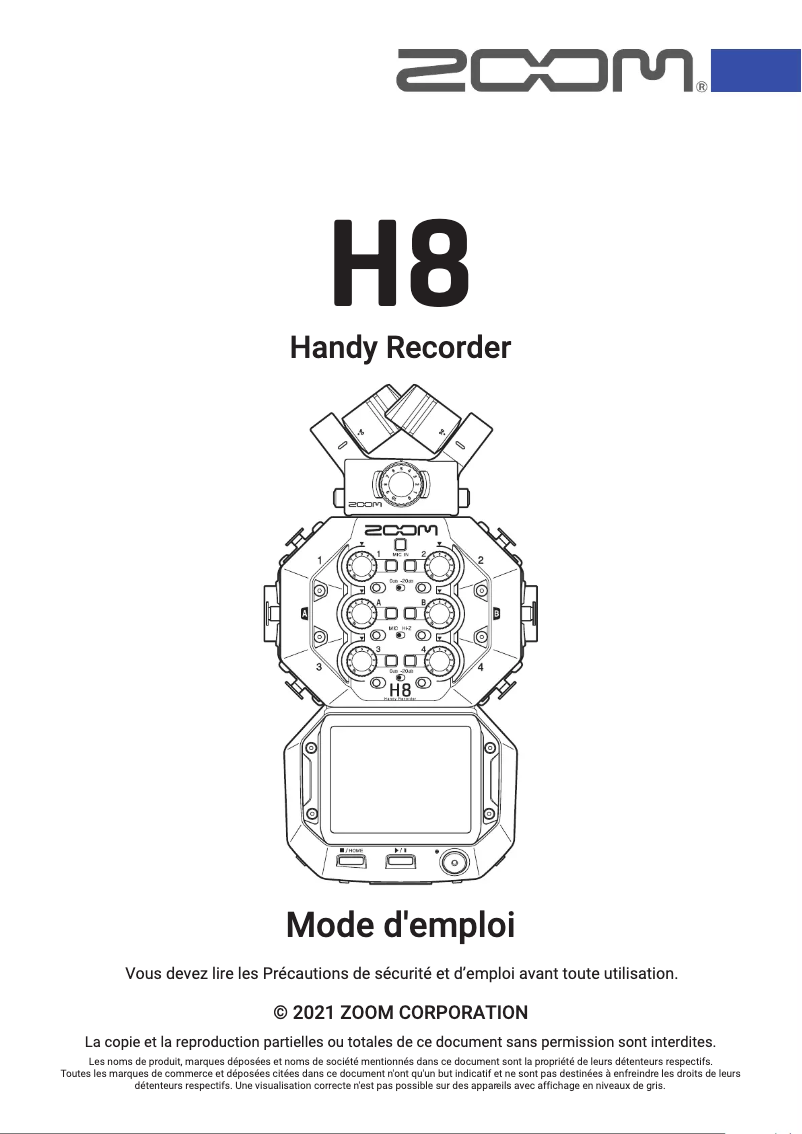 First page image of the manual for H8