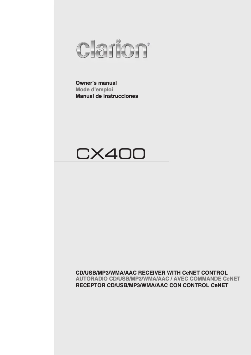 First page image of the manual for CX400