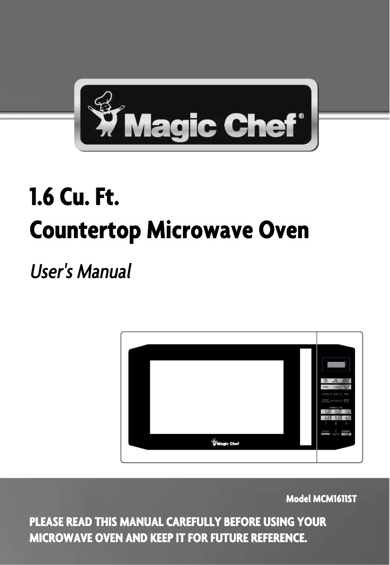 Page 1 of the manual Instruction Manual Magic Chef MCM1611ST