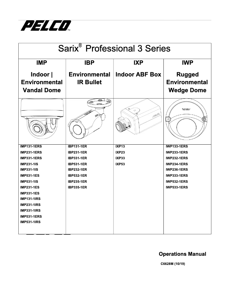 Page 1 of the manual User Manual Pelco Sarix Professional IWP236-1ERS