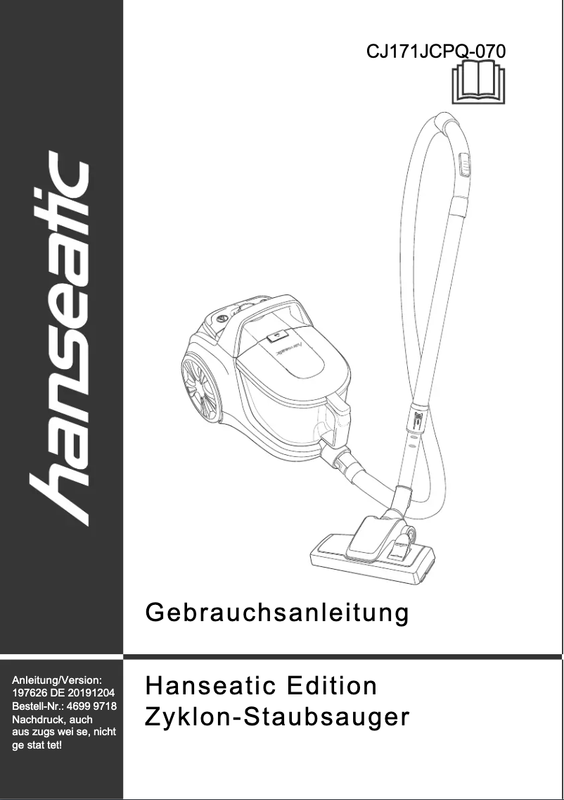 Page 1 of the manual User Manual Hanseatic CJ-171