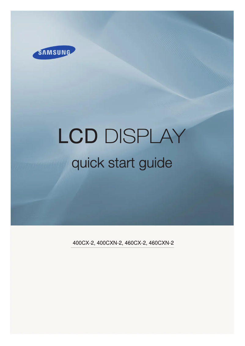 Page 1 of the manual Installation Guide Samsung 460CXN-2