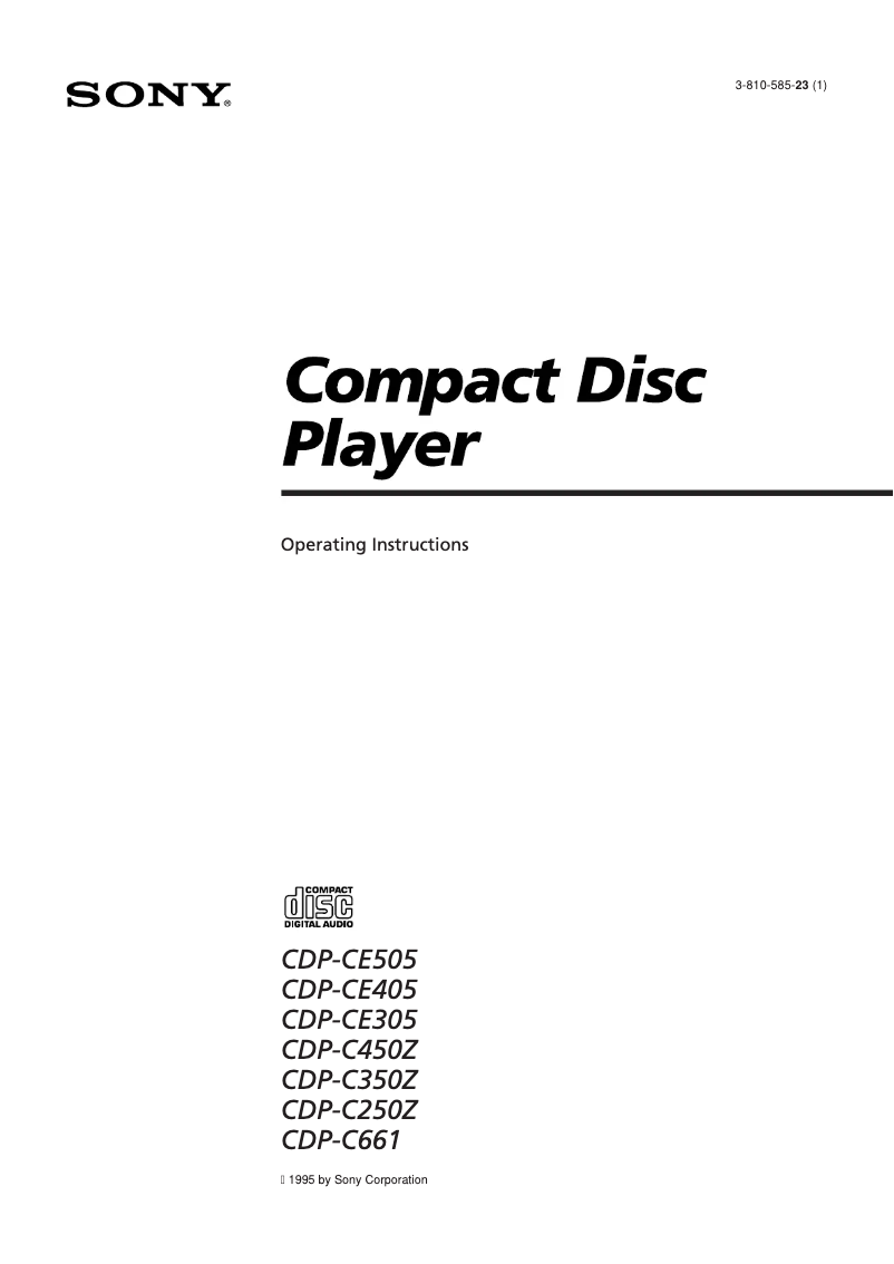 First page image of the manual for CDP-C350Z