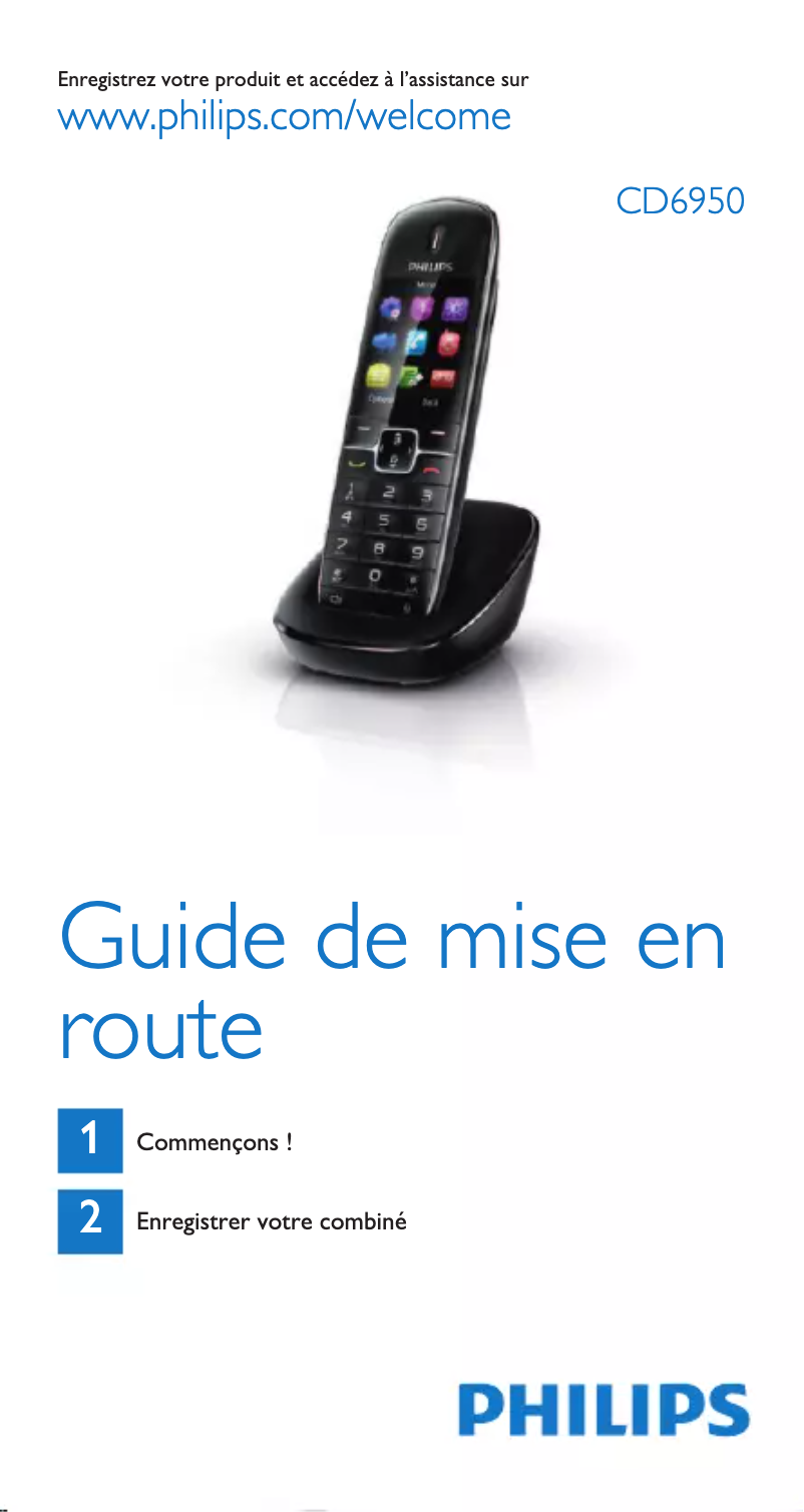 Page 1 of the manual Quick Start Guide Philips BeNear CD6950B