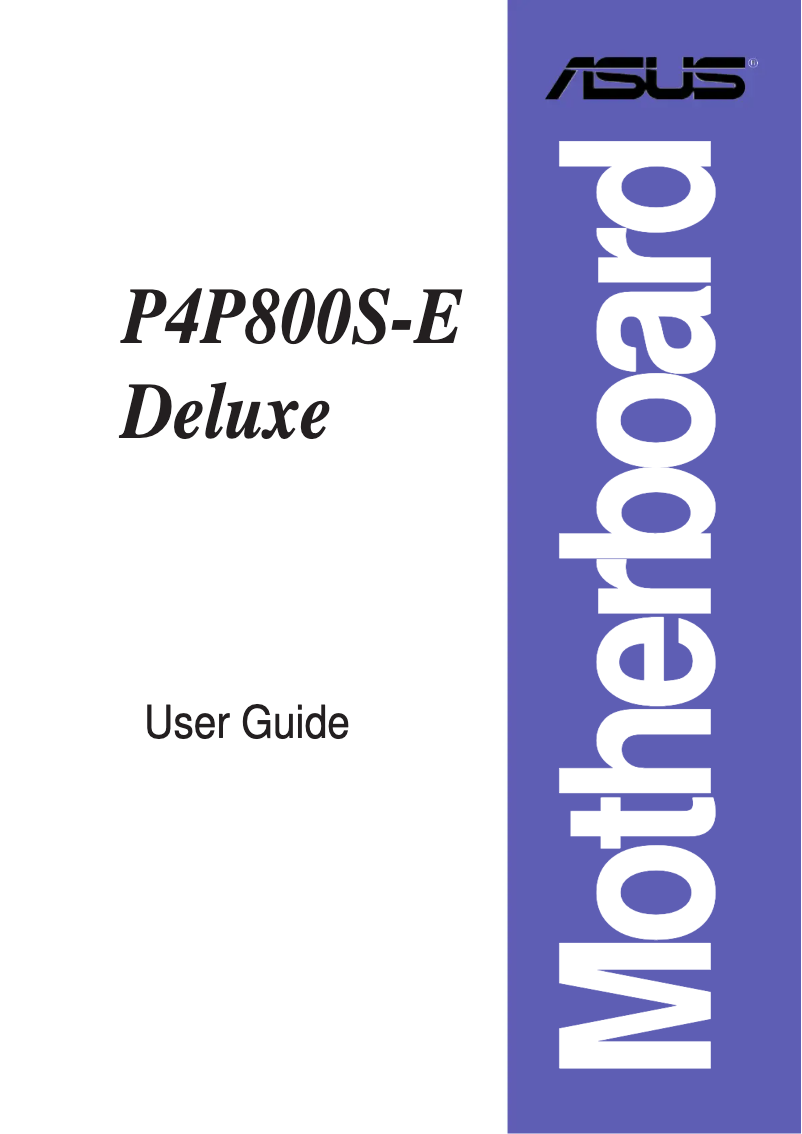 Page 1 of the manual User Manual Asus P4P800S-E
