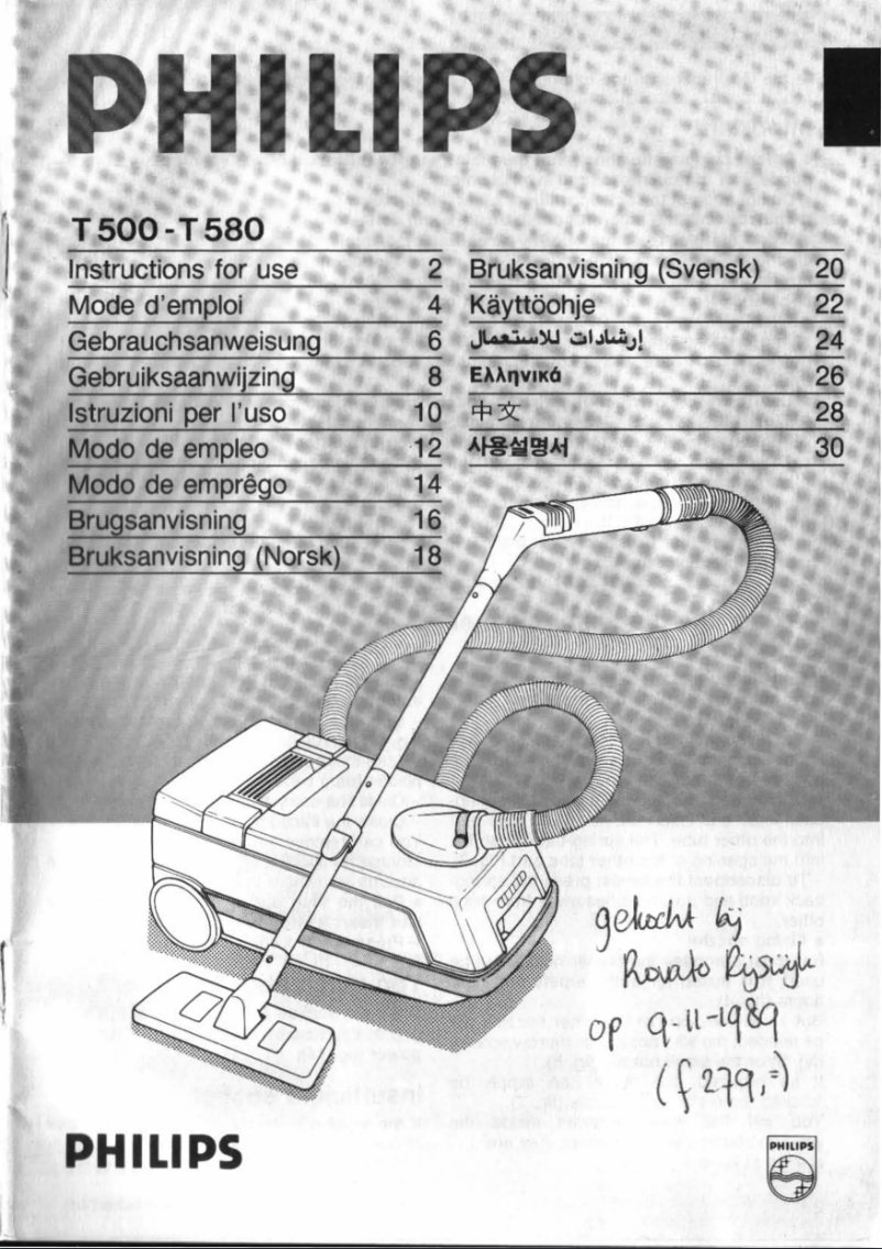Page 1 of the manual User Manual Philips T580