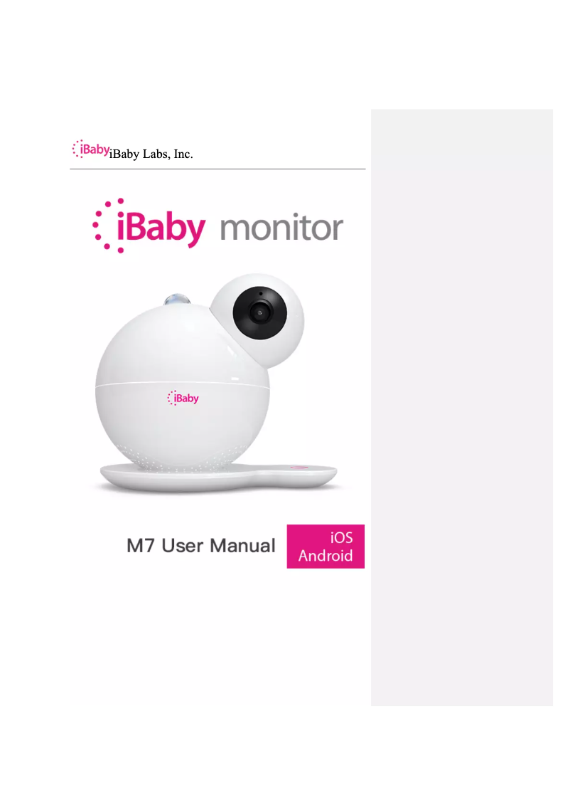 Page 1 of the manual User Manual iBaby M7