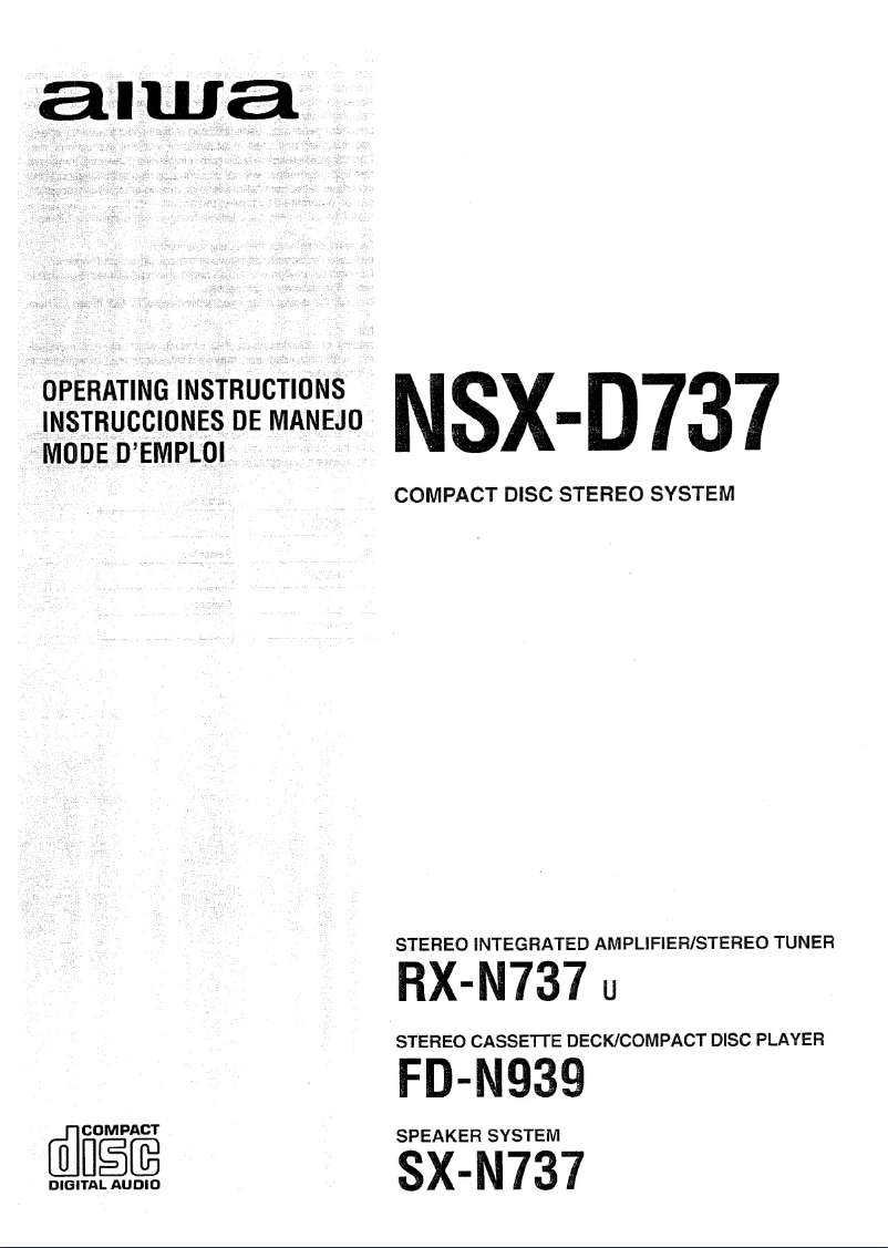 First page image of the manual for NSX-D737