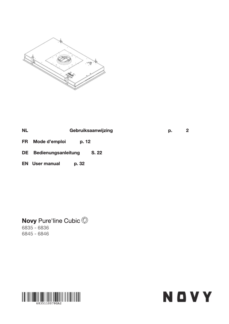 Page 1 of the manual User Manual Novy Pure'line 6845