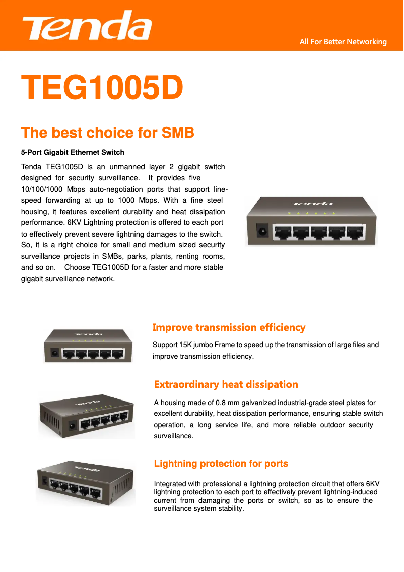 First page image of the manual for TEG1005D