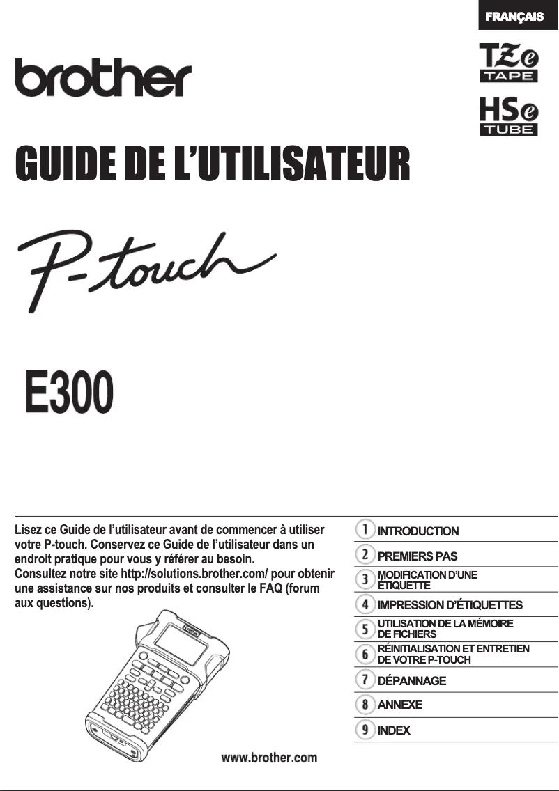 First page image of the manual for PT-E300