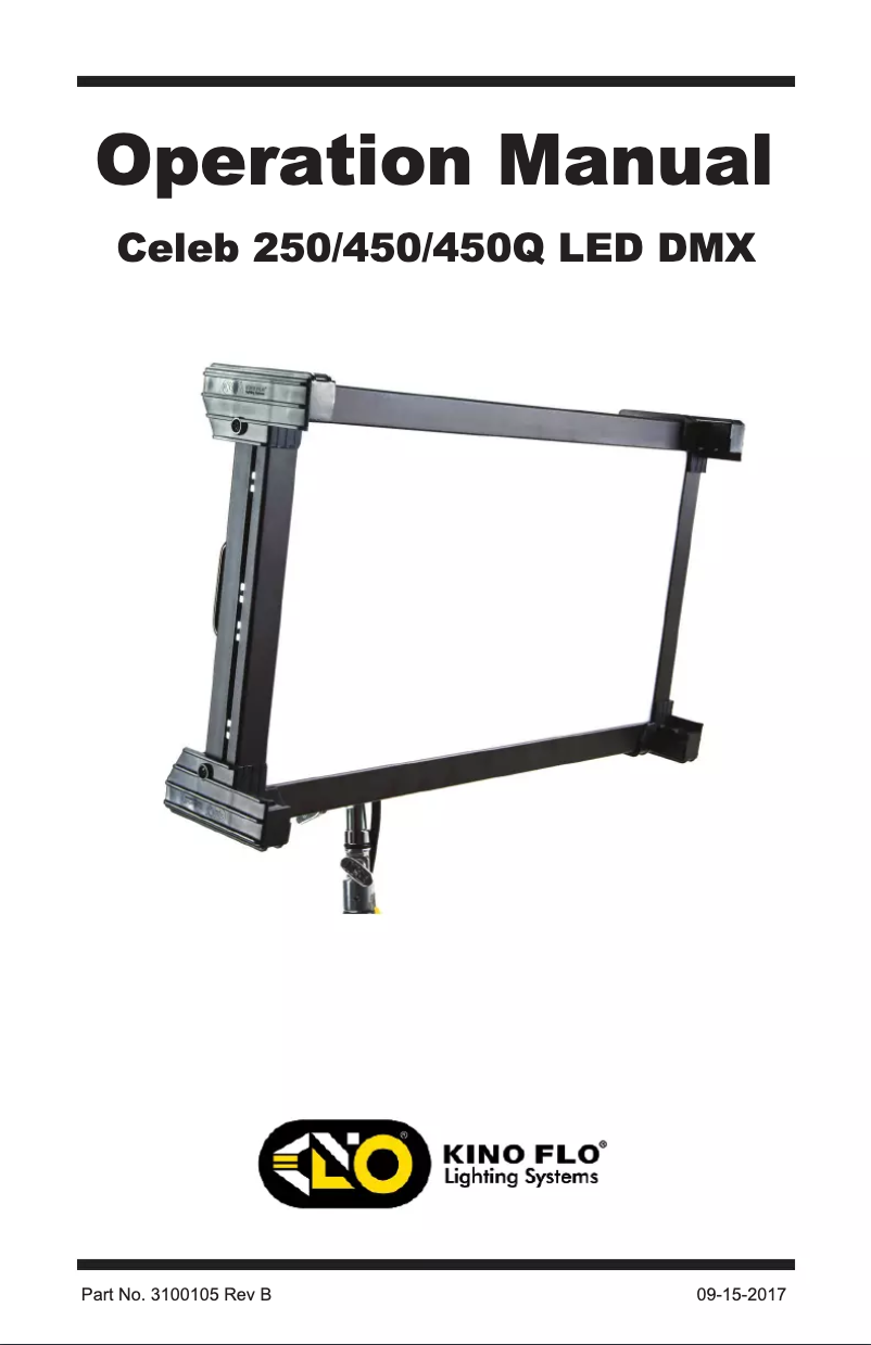 Page 1 of the manual User Manual Kino Flo Celeb 450 LED
