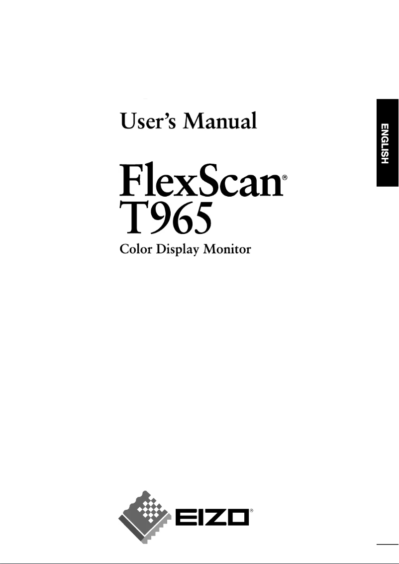 First page image of the manual for FlexScan T965