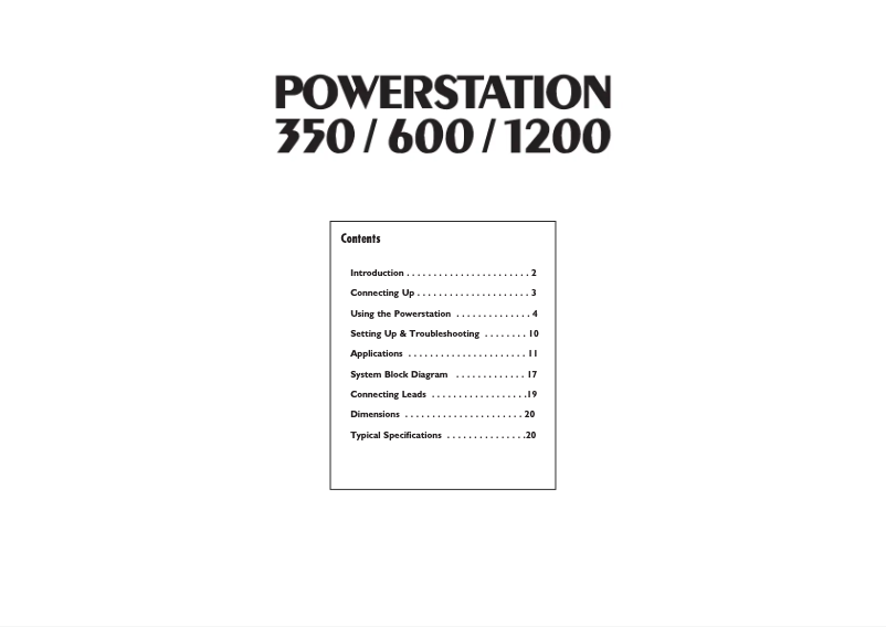 First page image of the manual for Spirit Powerstation 350