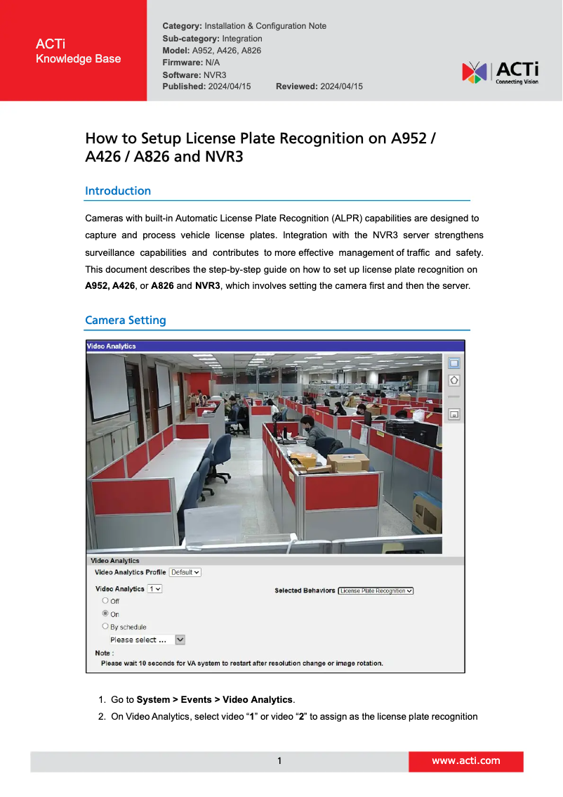 First page image of the manual for A826
