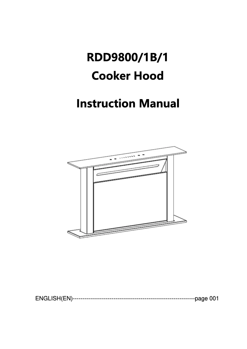 First page image of the manual for RDD9800/1B/1