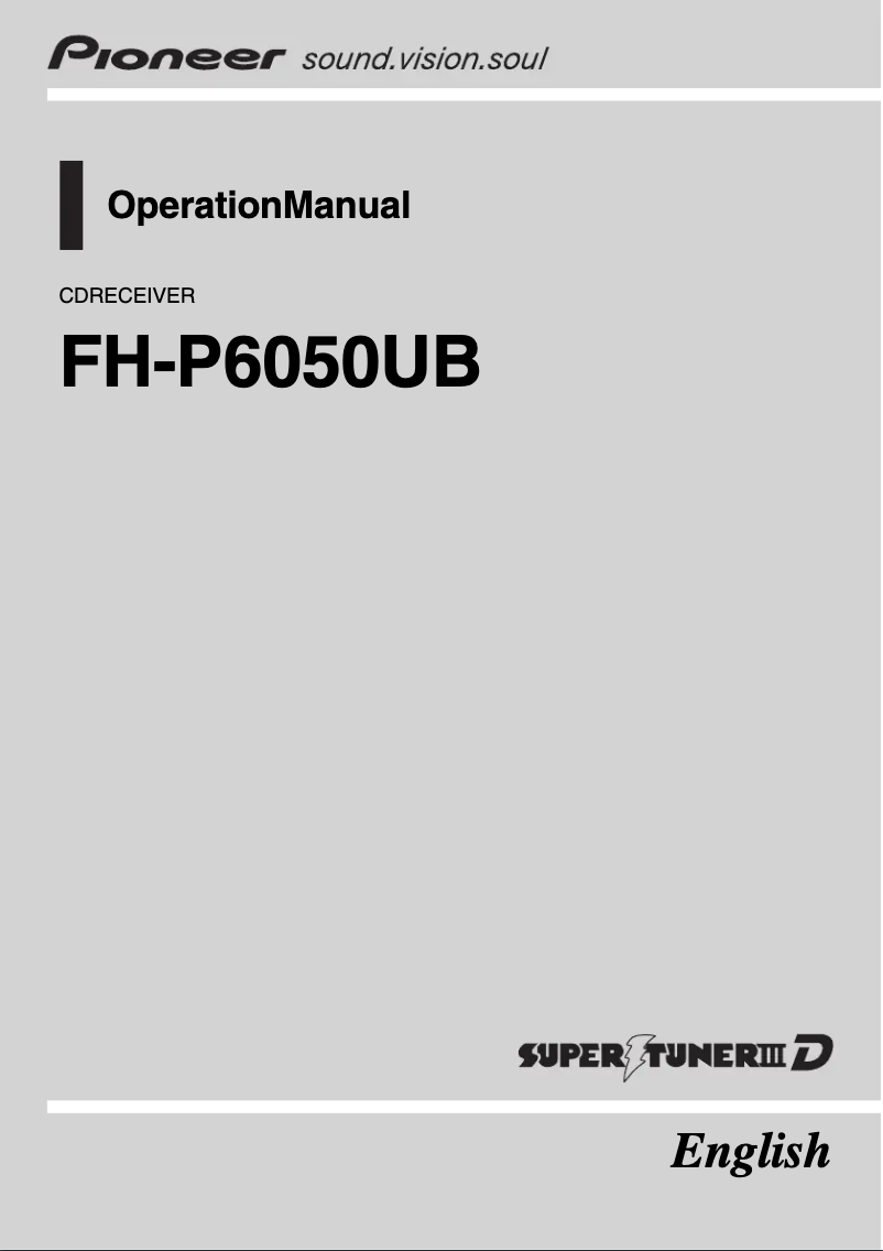 Page 1 of the manual User Manual Pioneer FH-P6050UB