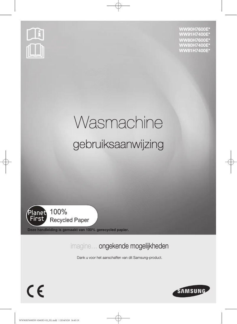 Page 1 of the manual User Manual Samsung WW81H7400EW