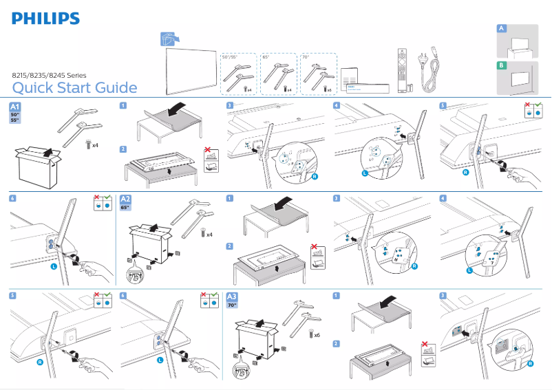 Page 1 of the manual Quick Start Guide Philips 50PUN8245