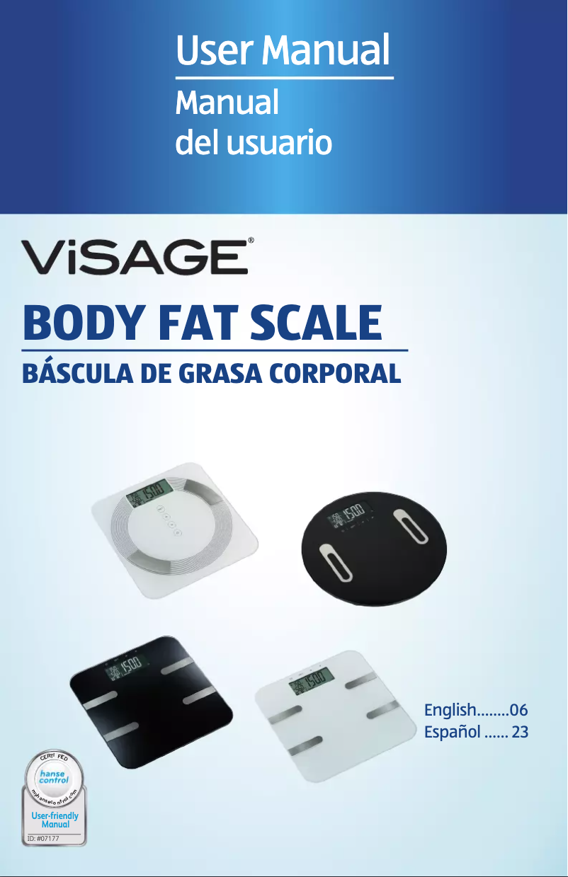 First page image of the manual for Body Fat Scale 95908