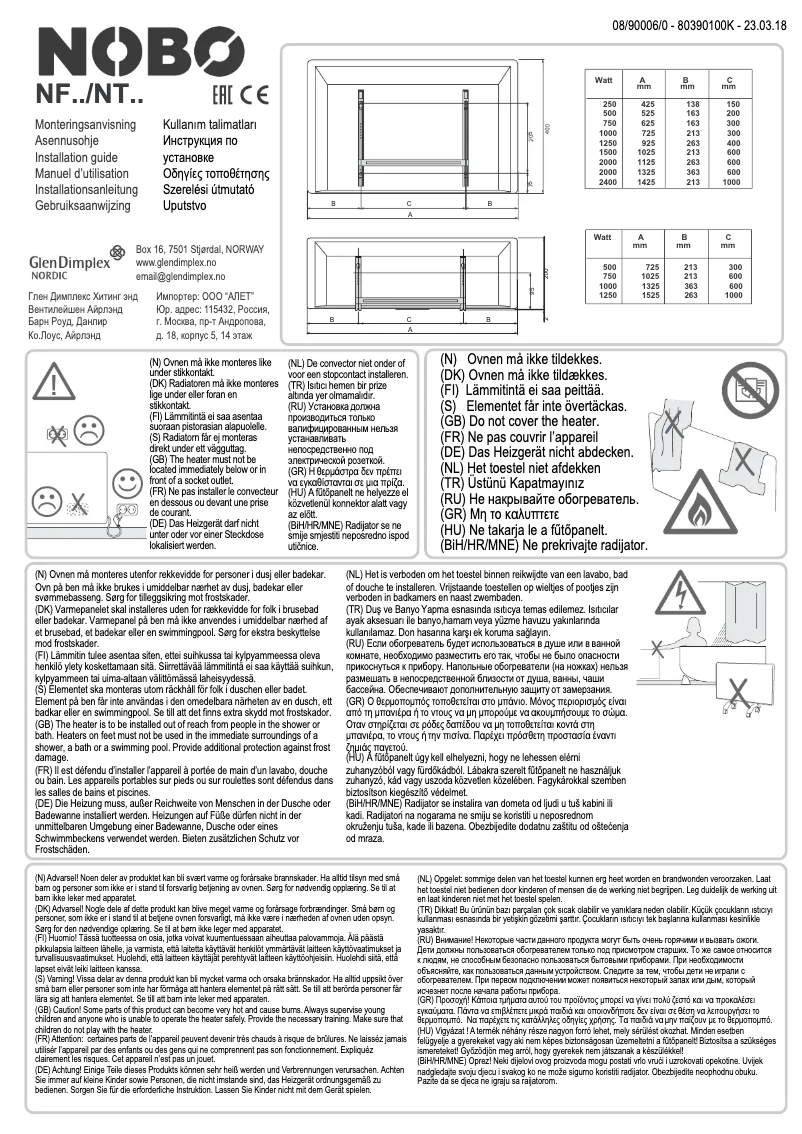 Page 1 of the manual User Manual Nobo NTL4T15-FS40