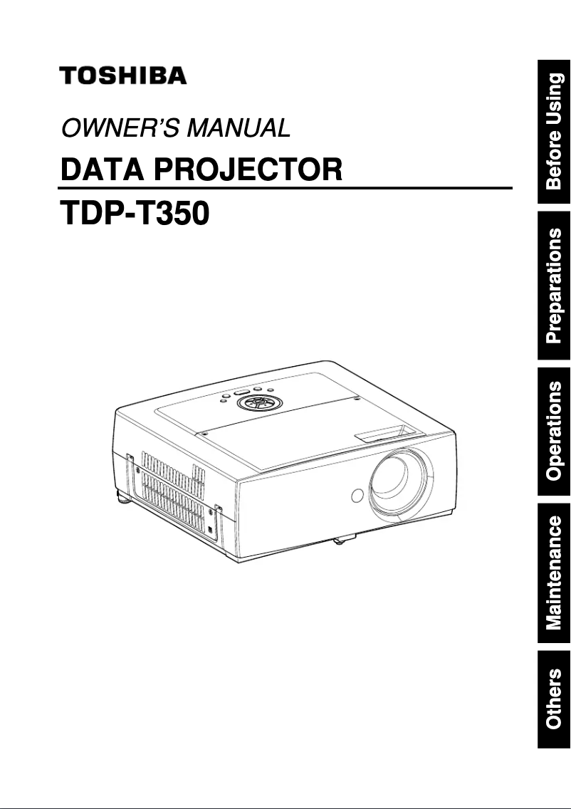 First page image of the manual for TDP-T350