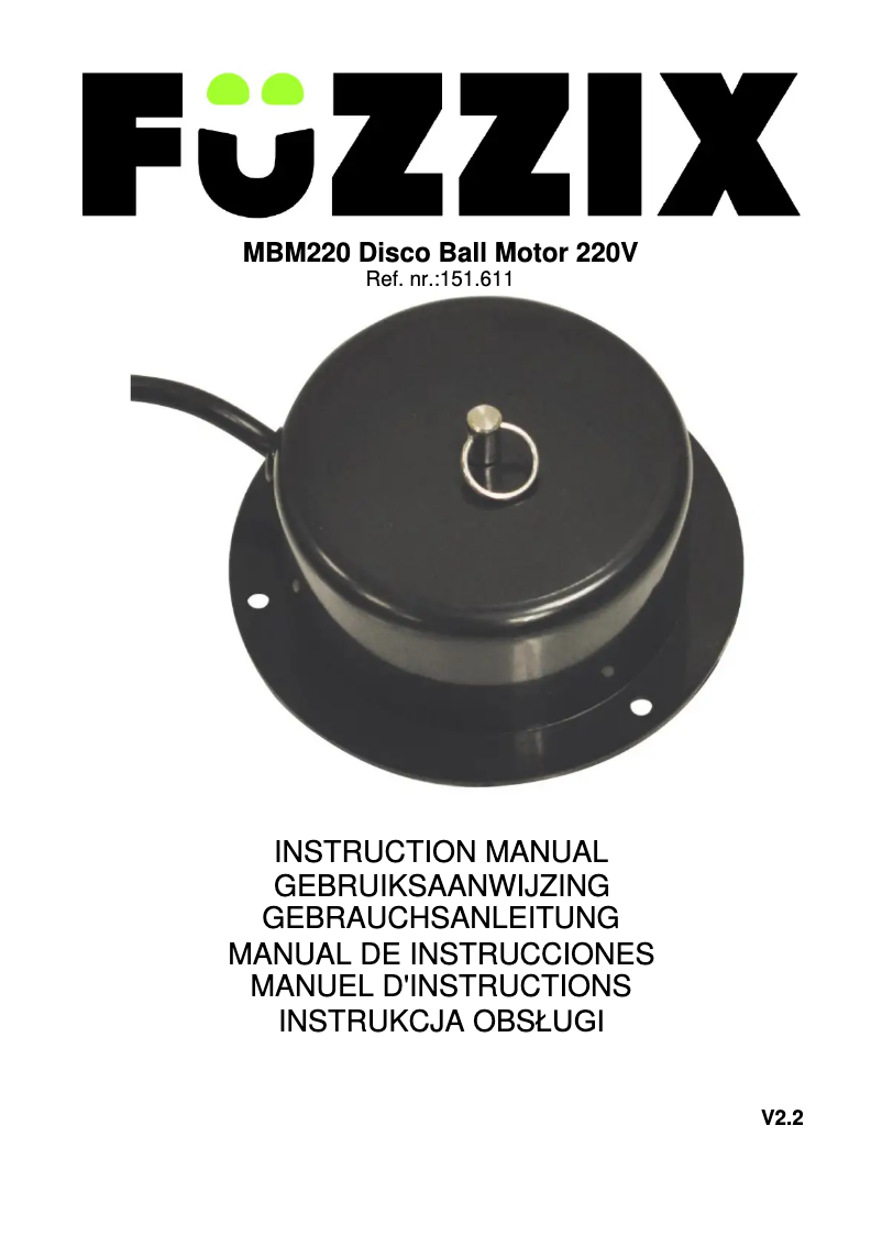 First page image of the manual for MBM220