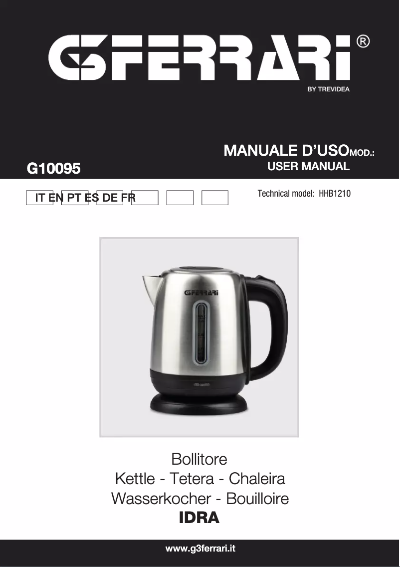 First page image of the manual for Idra G10095