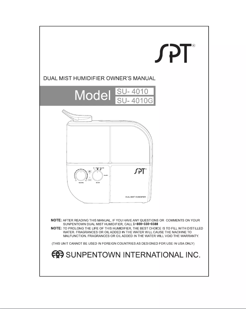 Page 1 of the manual User Manual SPT SU-4010G