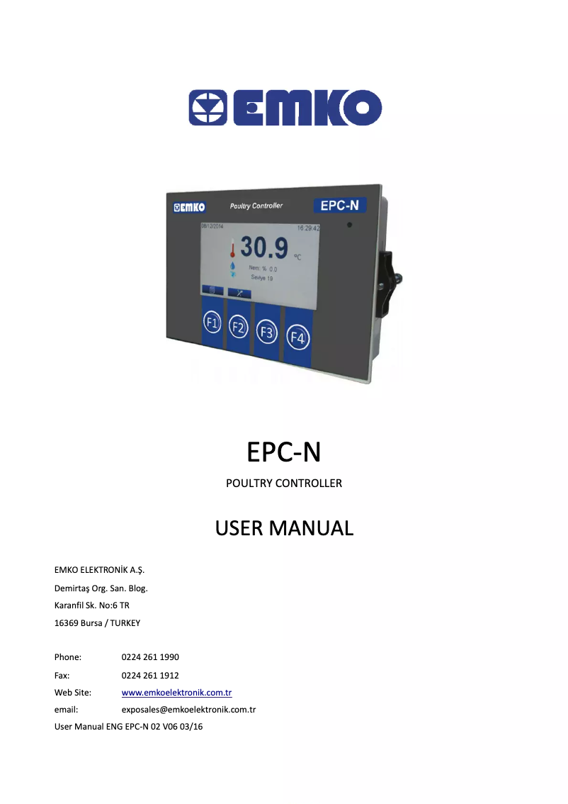 Page 1 of the manual User Manual Emko EPC-T10