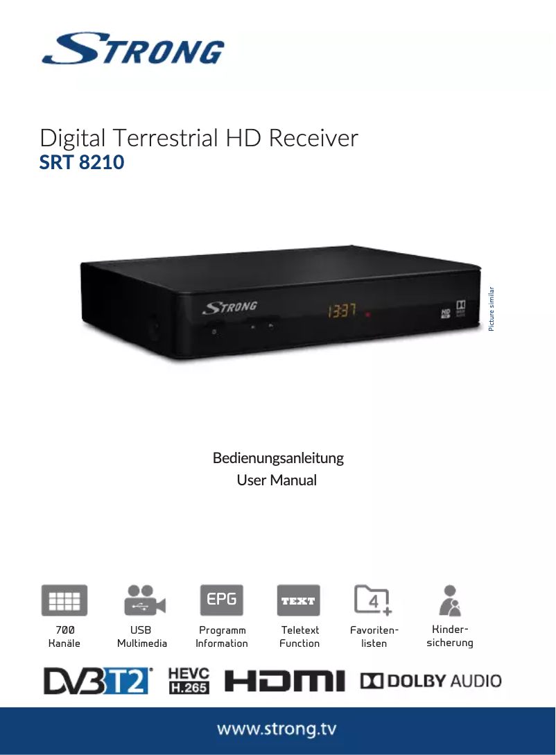 Page 1 of the manual User Manual Strong SRT 8210