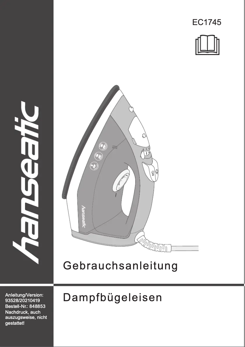 First page image of the manual for EC1745