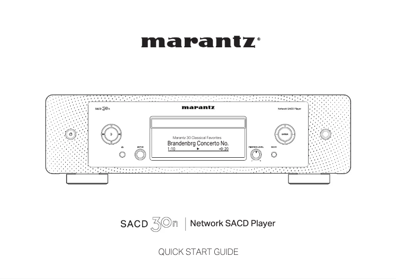 First page image of the manual for SACD 30n