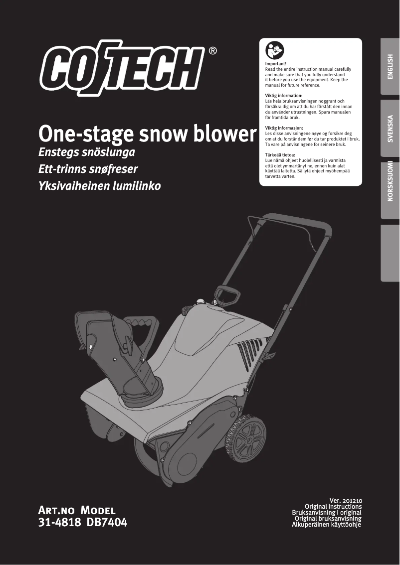 Page 1 of the manual User Manual Cotech DB7404