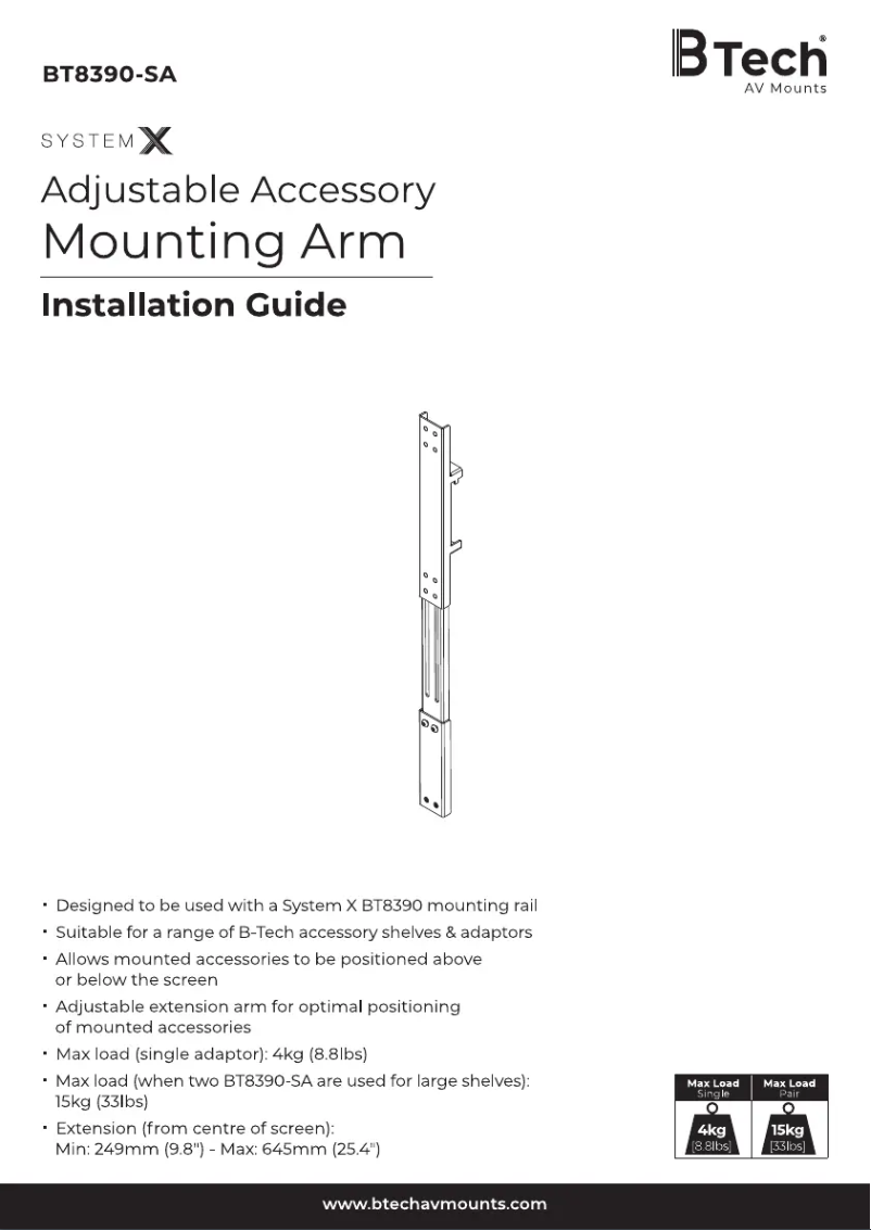 Page 1 of the manual User Manual B-Tech BT8390-SA