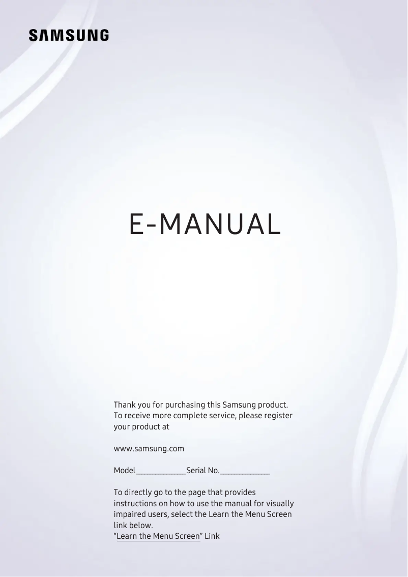 First page image of the manual for QN82Q90RAFXZA