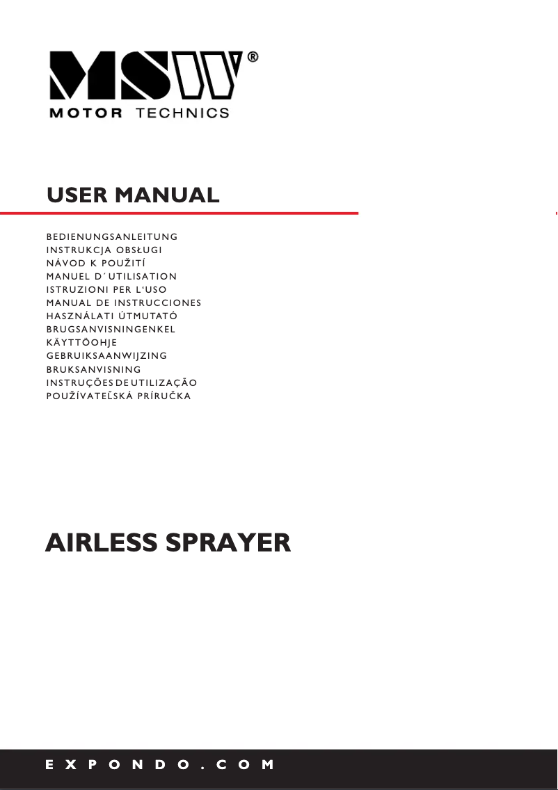 First page image of the manual for MSW-HSPR-650HW