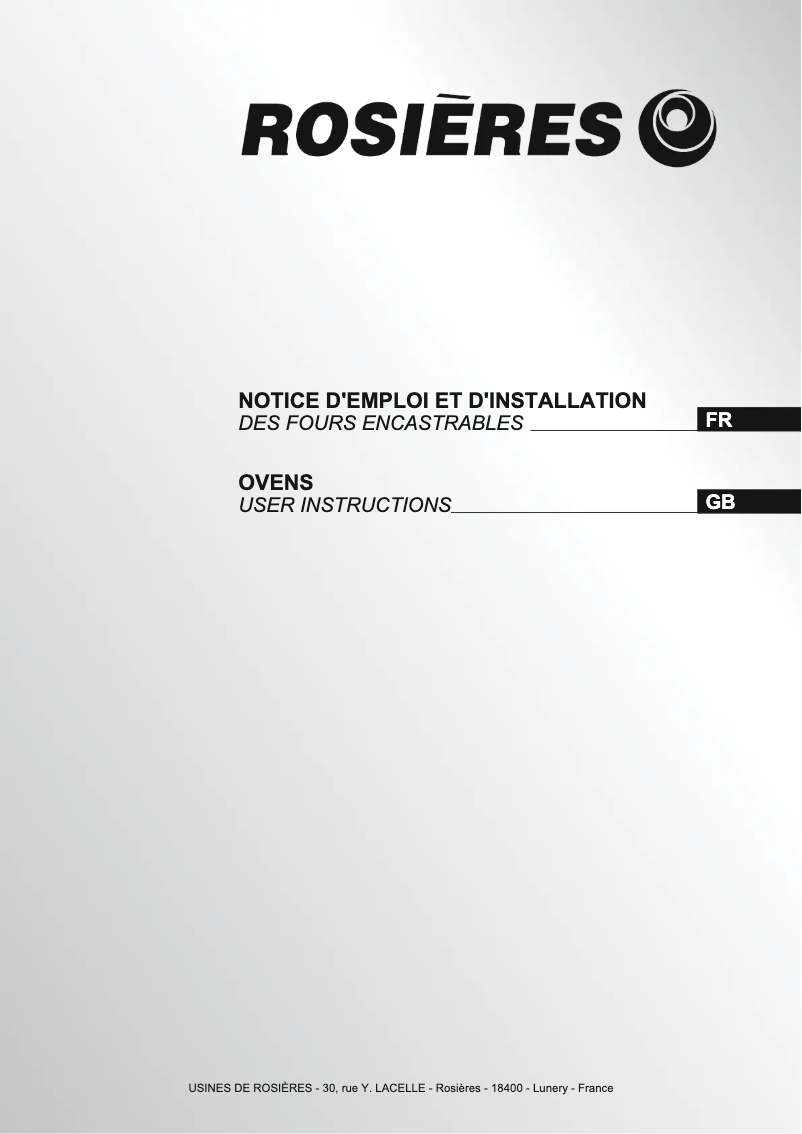 First page image of the manual for RFA 1 BX