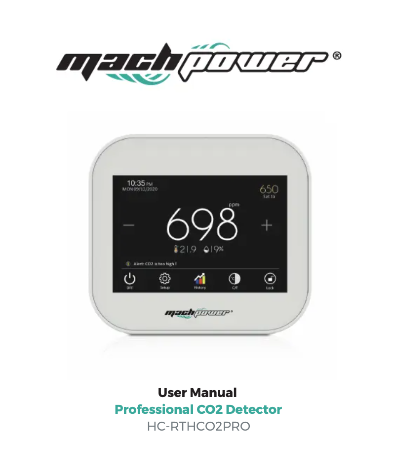 First page image of the manual for HC-RTHC02PRO