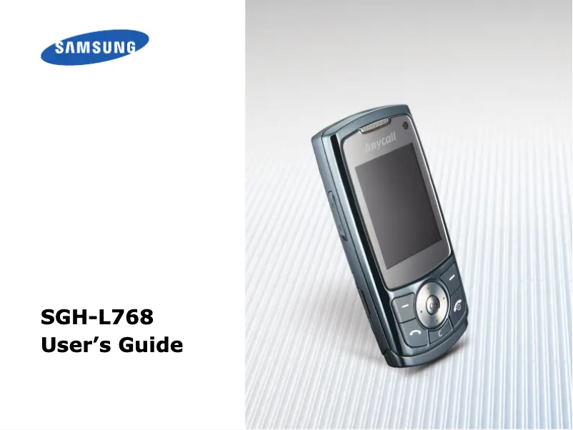 First page image of the manual for SGH-L768