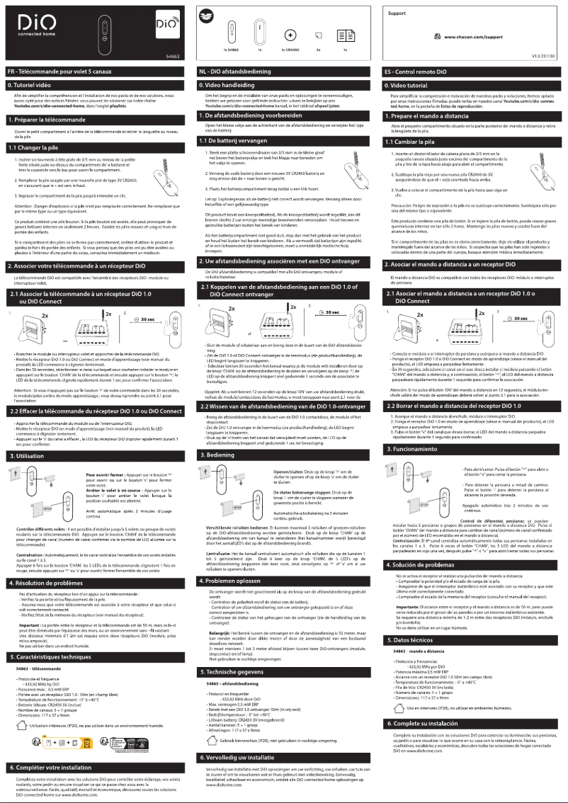 Page 1 of the manual User Manual DiO 54863