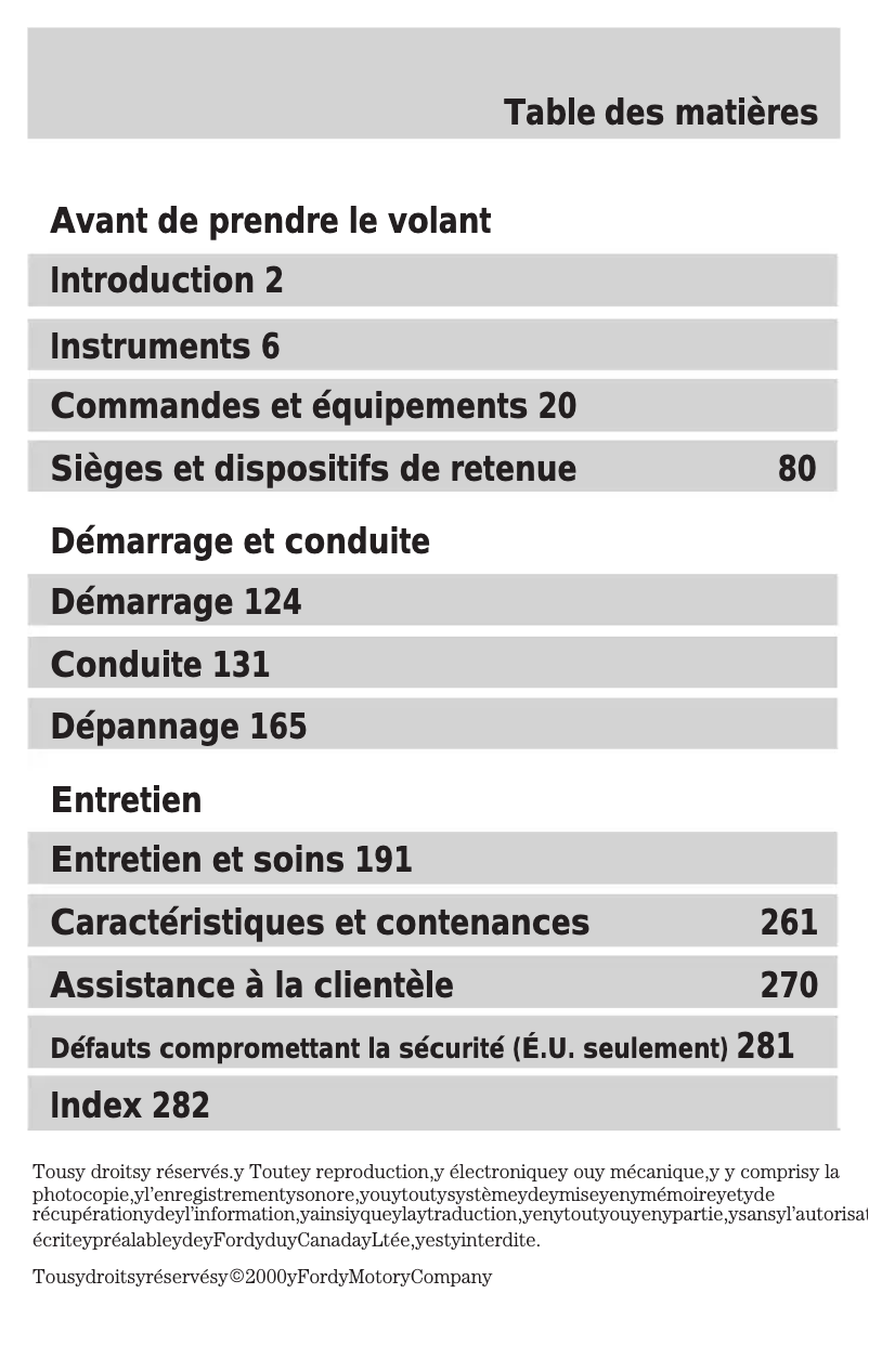 First page image of the manual for Focus (2001)