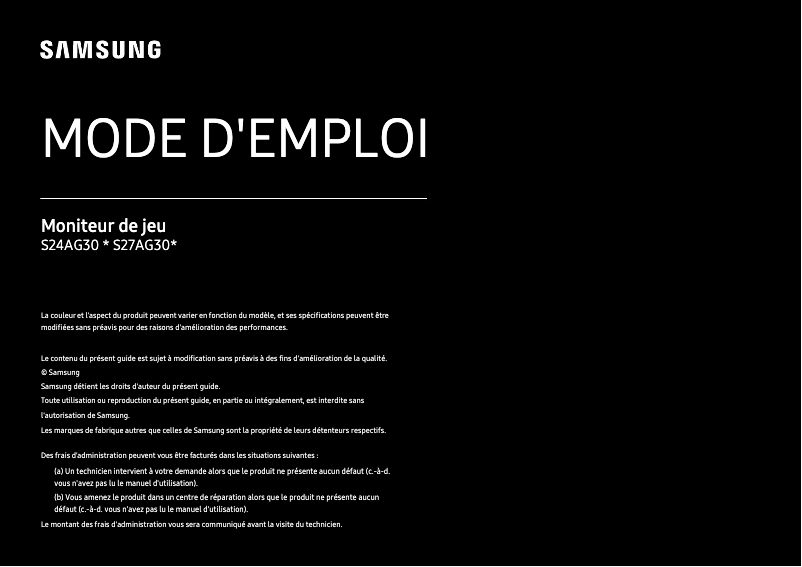 Page 1 of the manual User Manual Samsung S27AG302NU