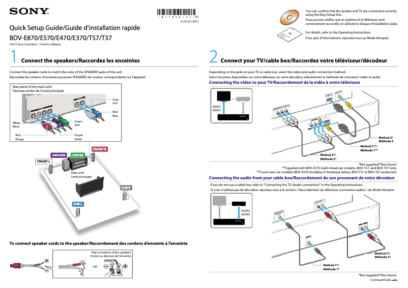 Page 1 of the manual Installation Guide Sony BDV-T57