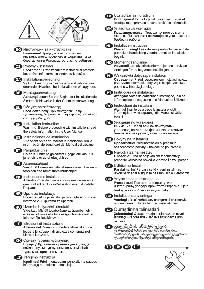 Page 1 of the manual Installation Guide Electrolux EW6S506W