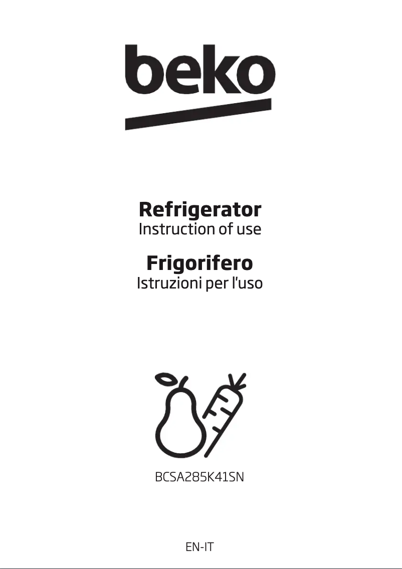 First page image of the manual for BCSA285K41SN