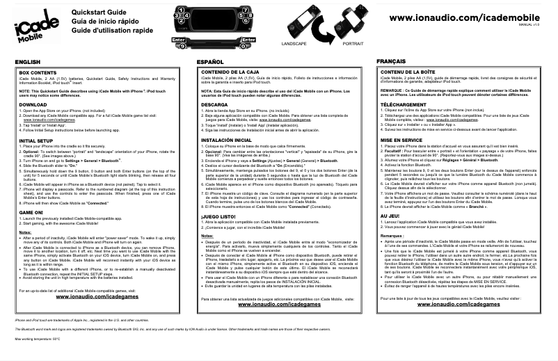 Page 1 of the manual User Manual ION iCade Mobile