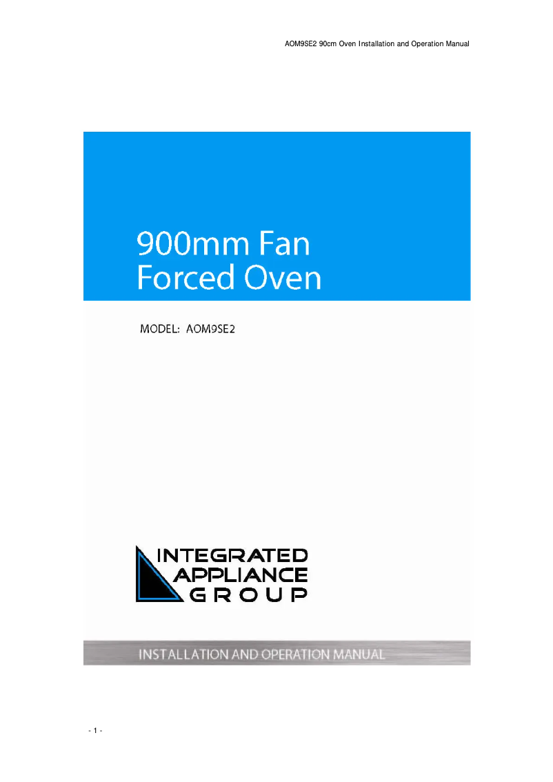 Image de la première page du manuel de l'appareil AOM9SE2